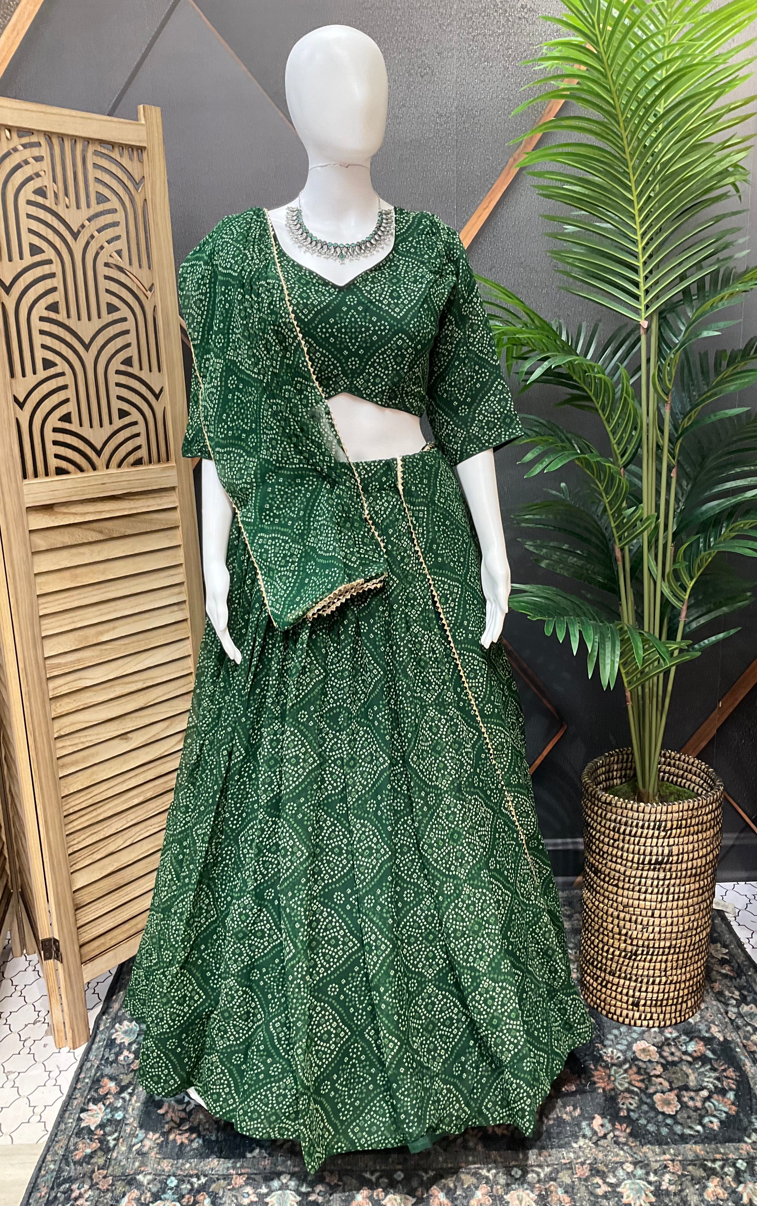 Size 40-Garba Special -Georgette Bandhini Chaniya Choli/Lehenga sets