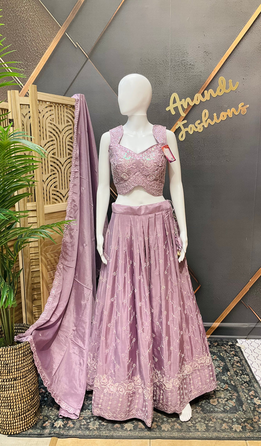 Pastel Purple Designer Lehanga set