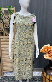 Size 38 Pure Cotton Sleeveless Kurti | Printed Women's Ethnic Wear