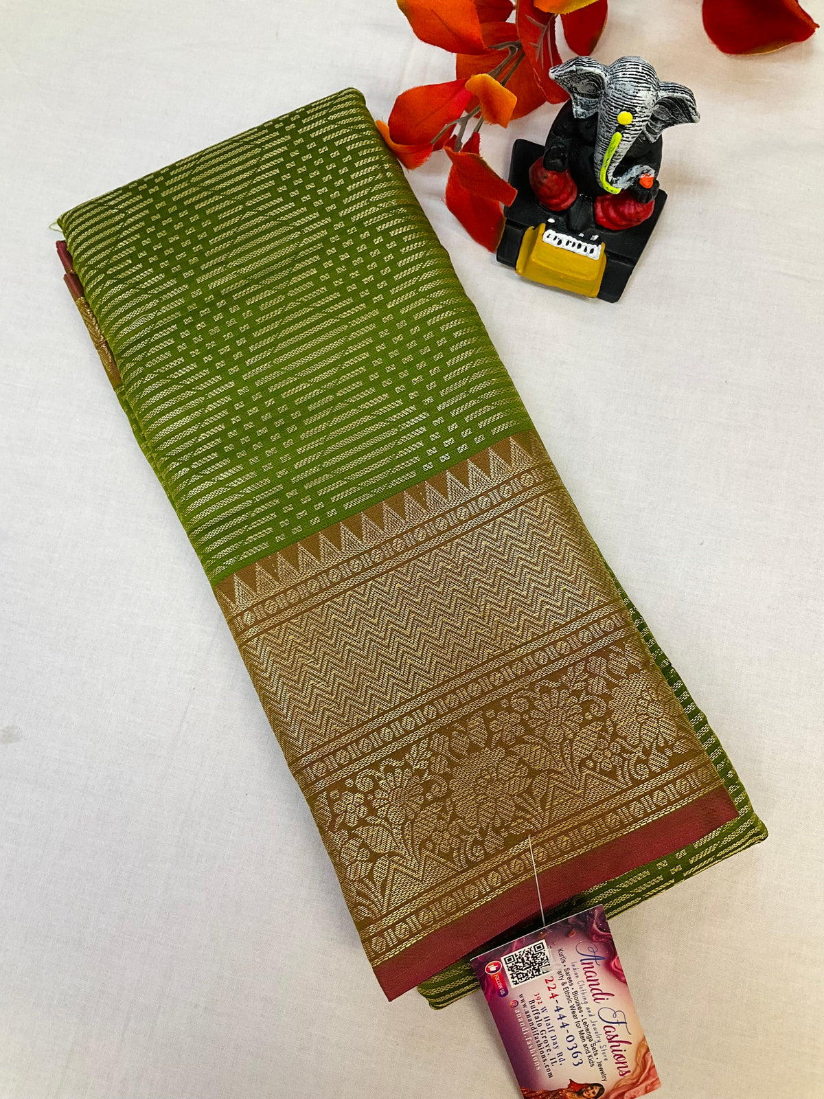 Budget Friendly Green Saree