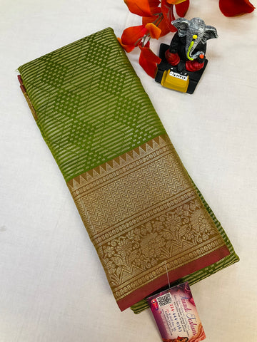 Budget Friendly Green Saree