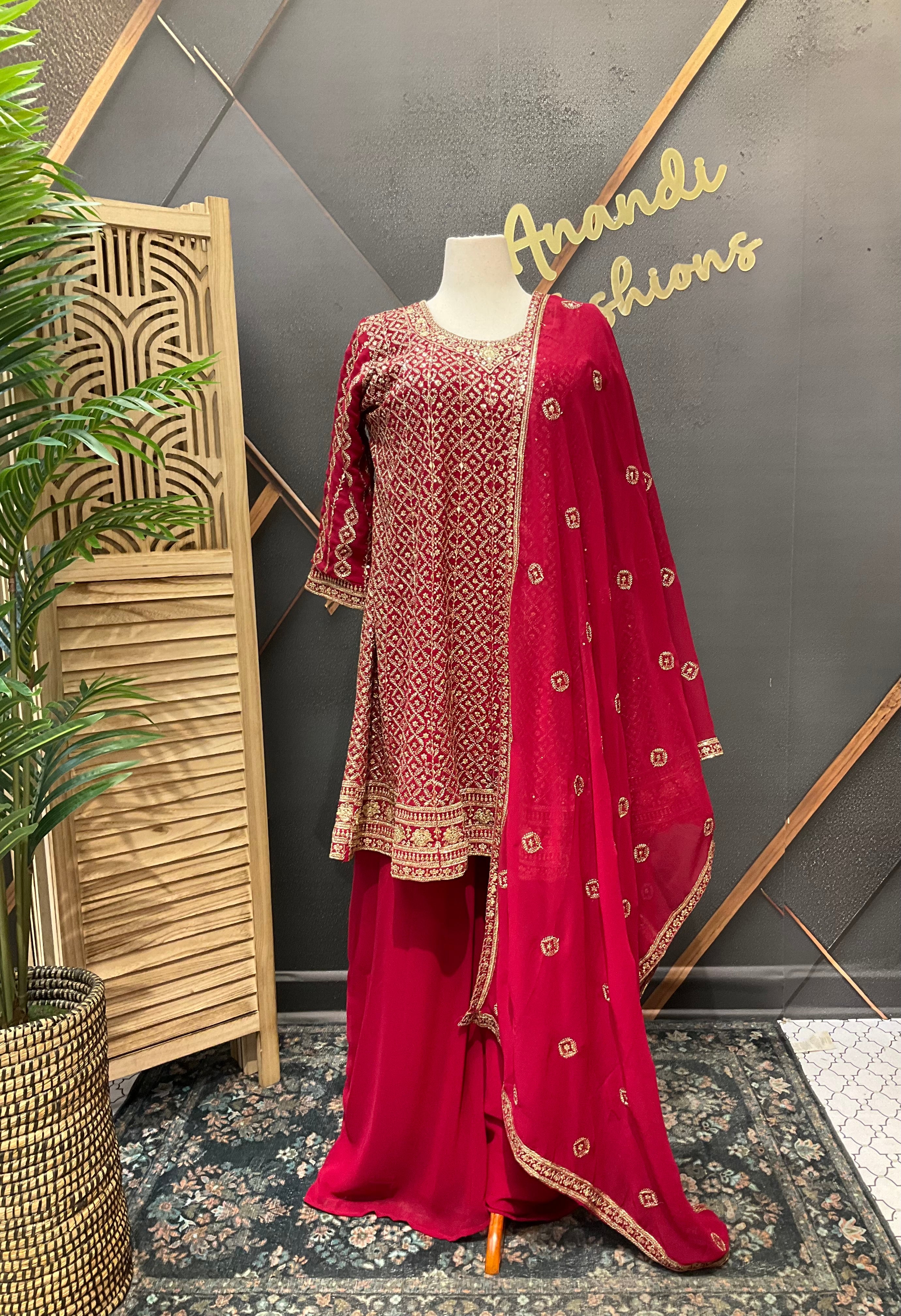 Size 44/Indian XXL - Party Wear Pink Sharara set