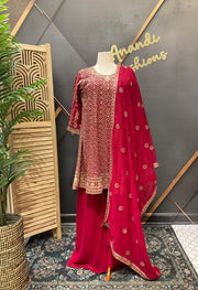/Indian Xxl Pink Georgette Sharara Set