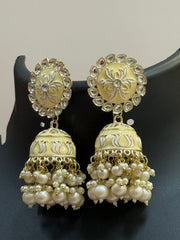 Light Yellow Earrings/Jhumkas