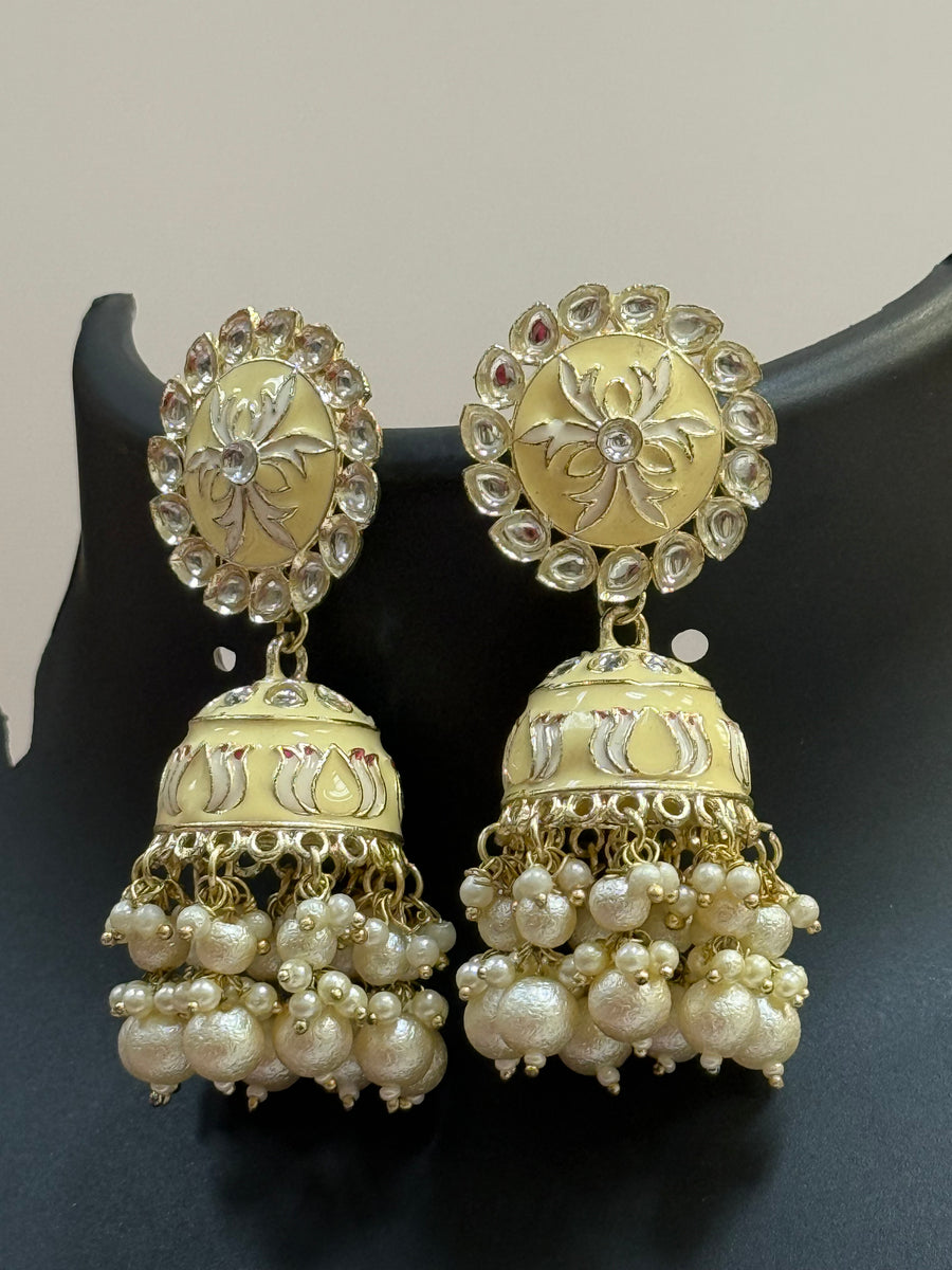 Light Yellow Earrings/Jhumkas