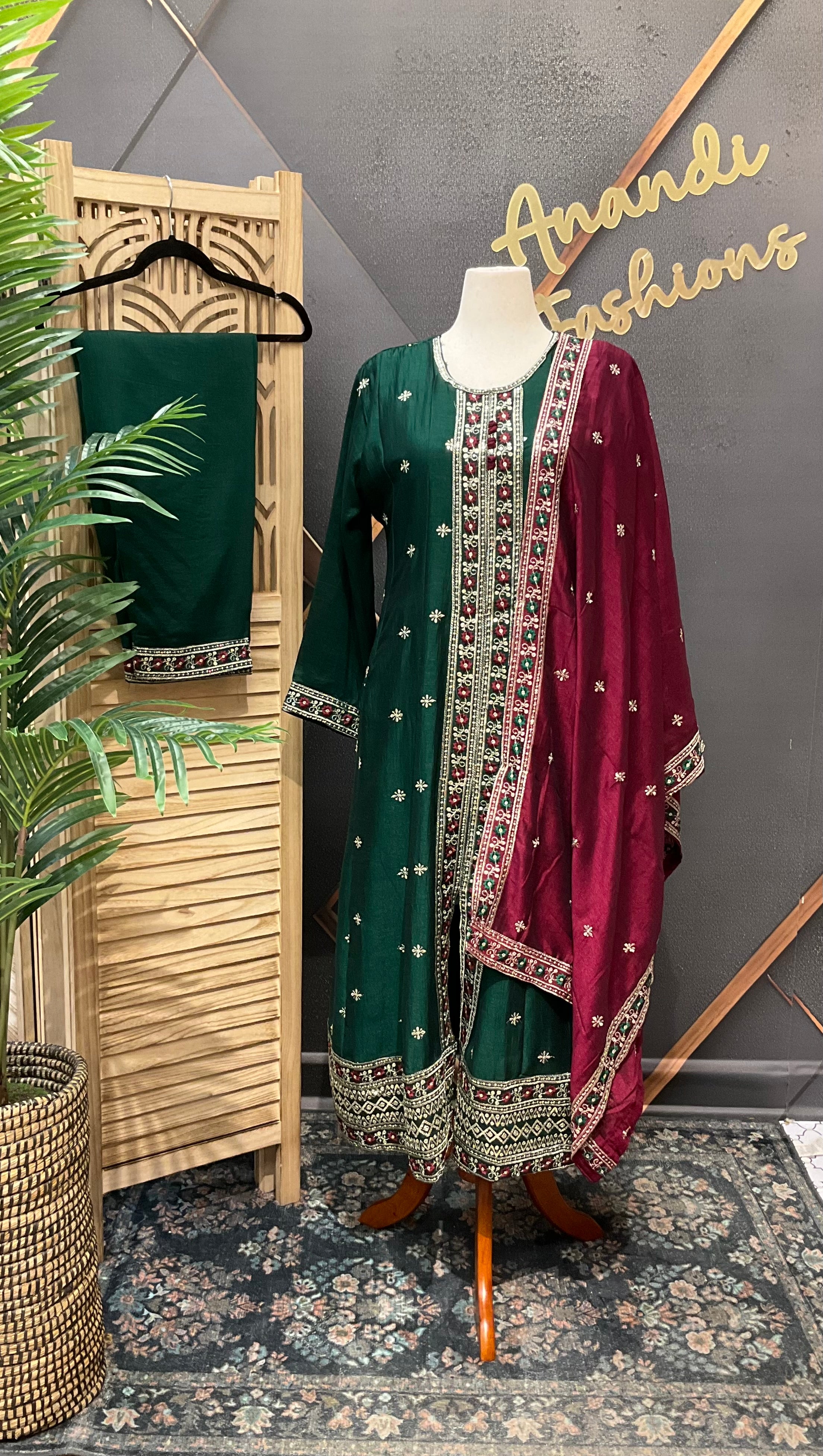 Plus size - Party Wear Anarkali Kurti set