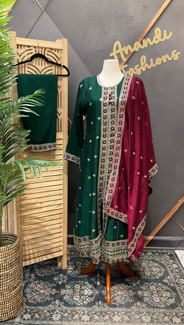 Plus size - Party Wear Anarkali Kurti set