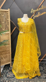Yellow Plus Size Party Wear Lehanga set