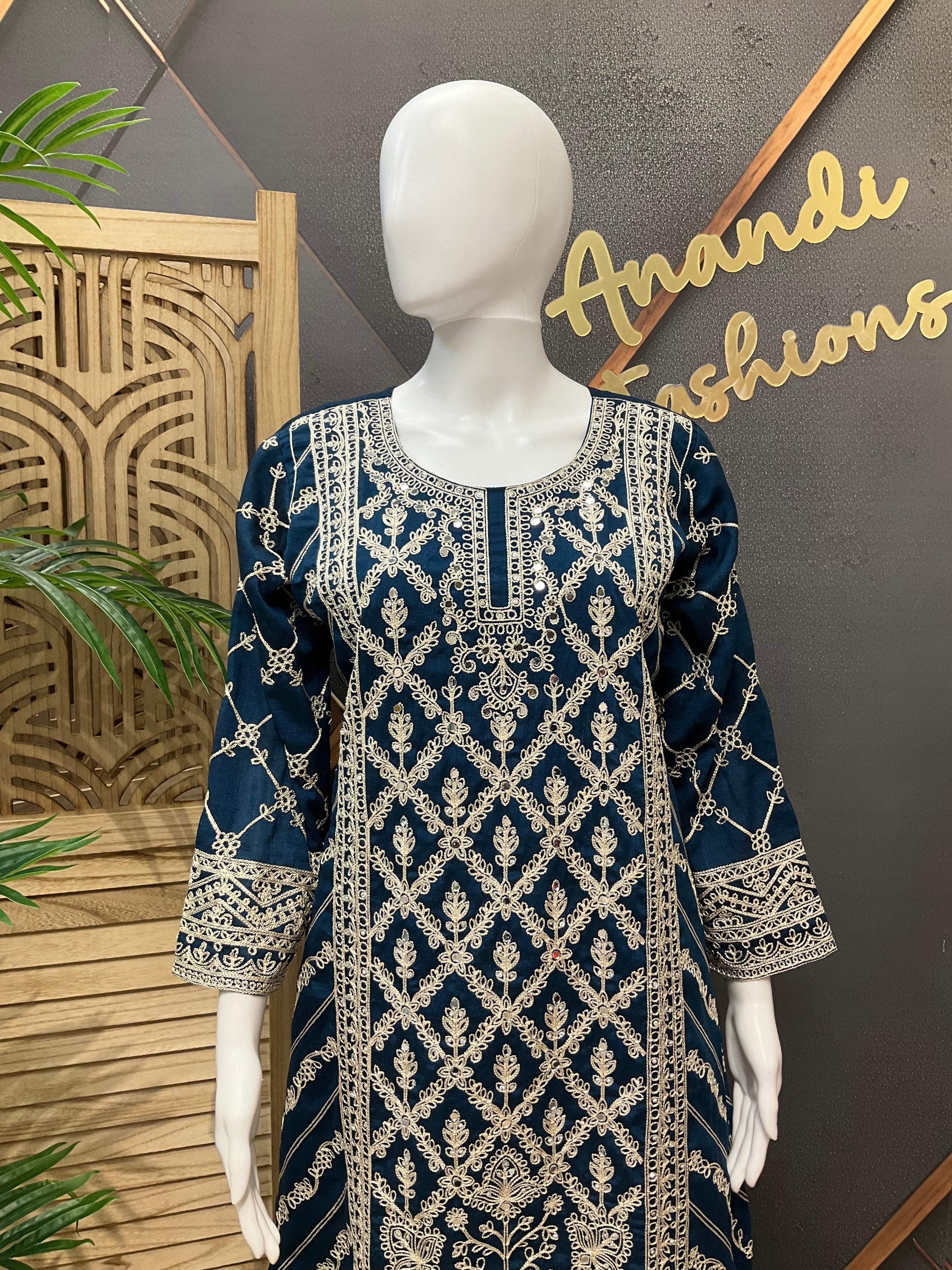 Party Wear - Full Work Kurti sets- Size 42/44