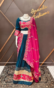 Teal Blue Pure Cotton Chaniya Choli set