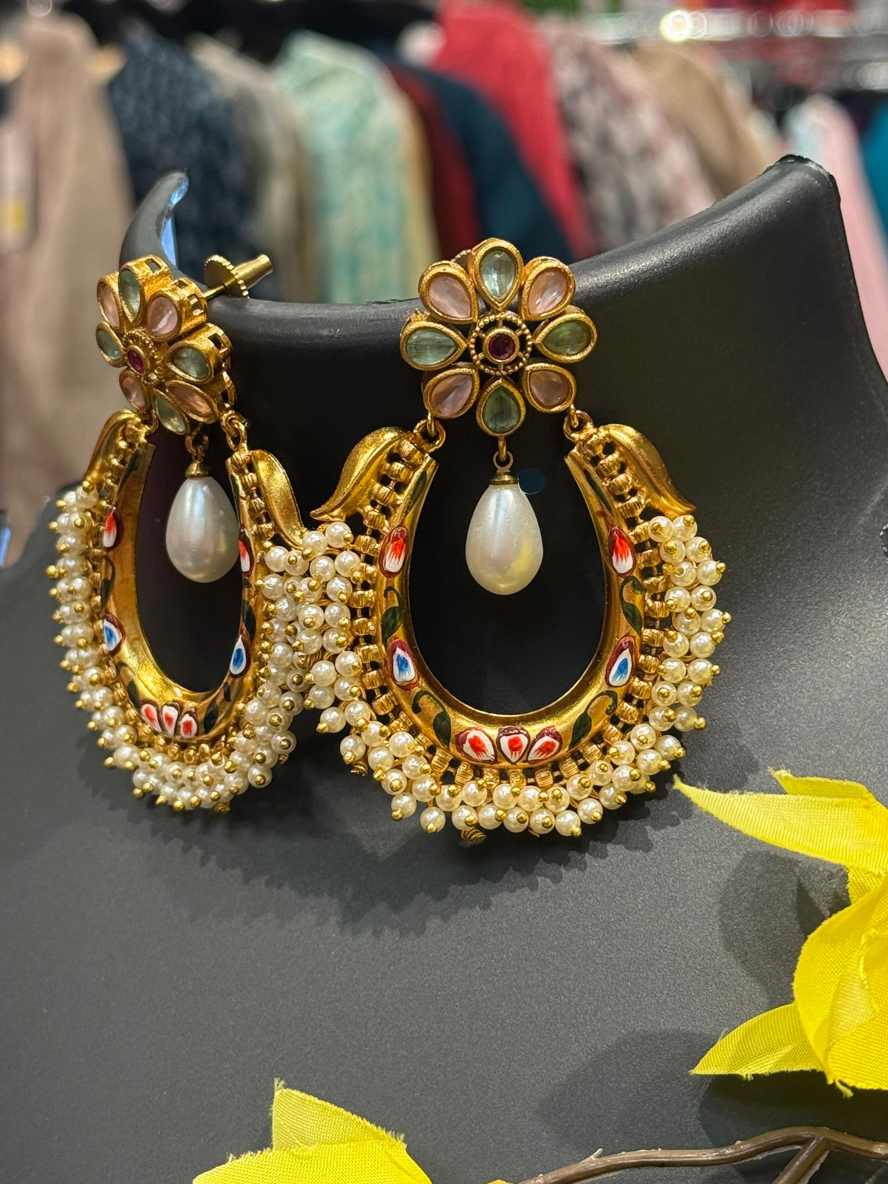 MattFinish Statement Earrings with Guttapusalu