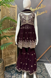 Teenage Girls - Wine Color Sharara set