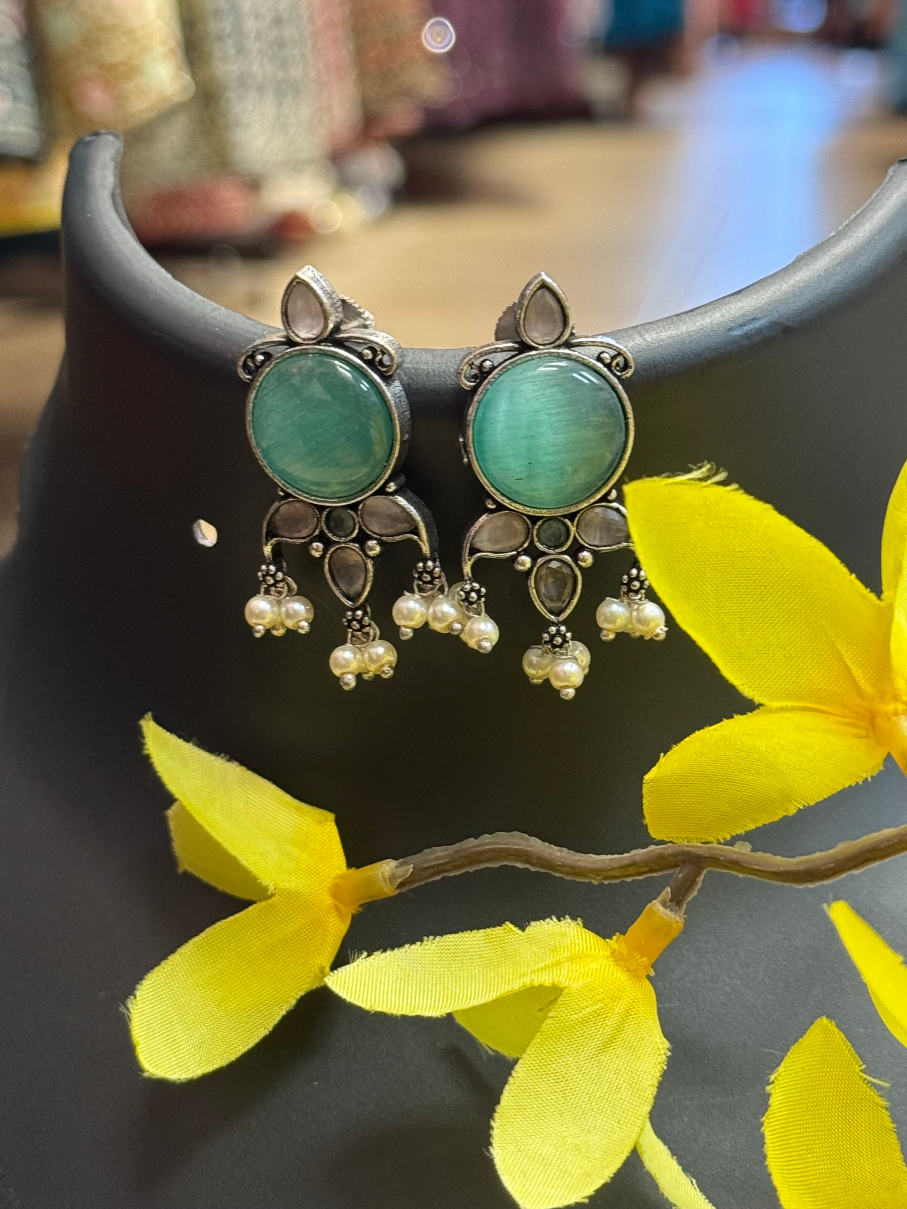 Colorful - German Silver Earrings