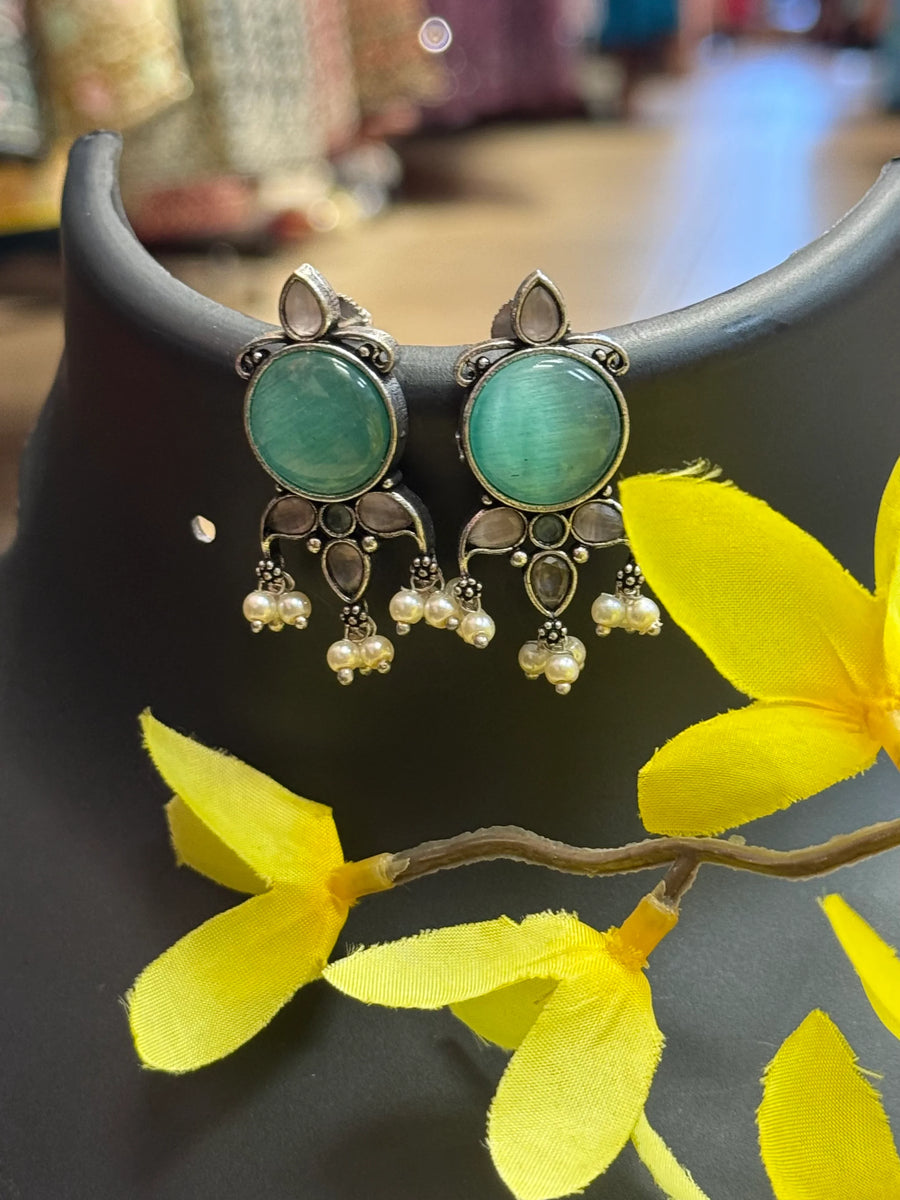Colorful - German Silver Earrings