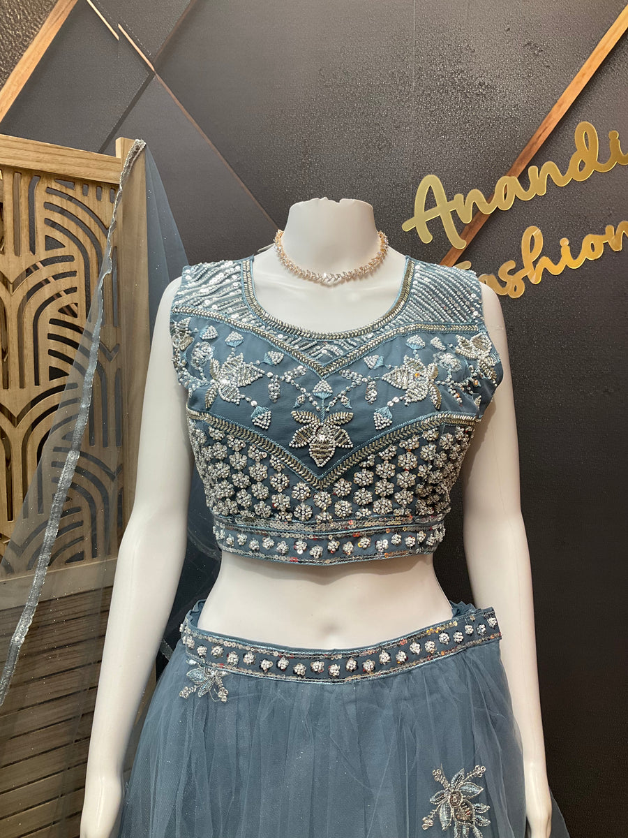Light blue Party Wear Lehenga set