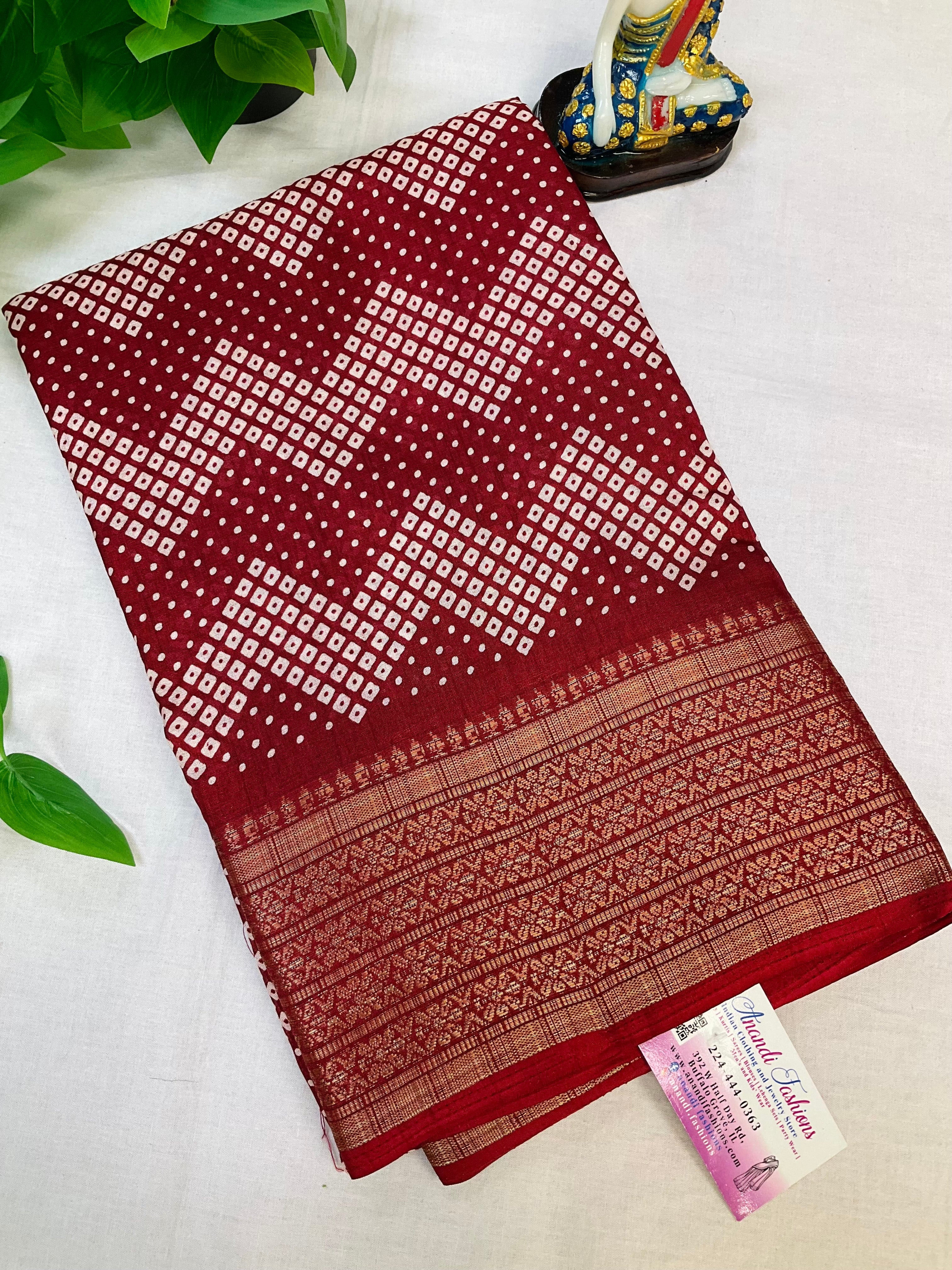 Maroon Silk Saree
