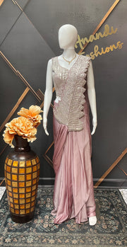 Lavender Ready to Wear Saree