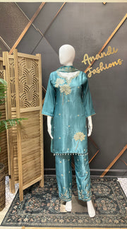 Blue Party Wear Kurti set