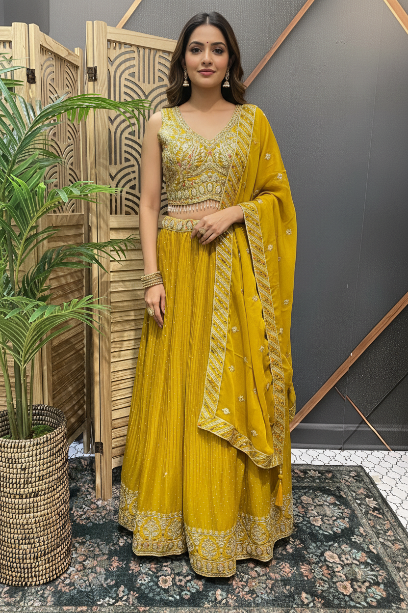 Heavy Embroidery Party Wear Lehenga Set - Wedding & Bridal