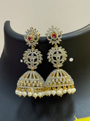 Changeable Stone - CZ Earrings/Jhumkas