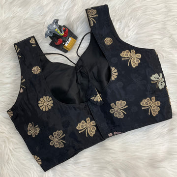 Crape Silk Black Blouse- Size 40
