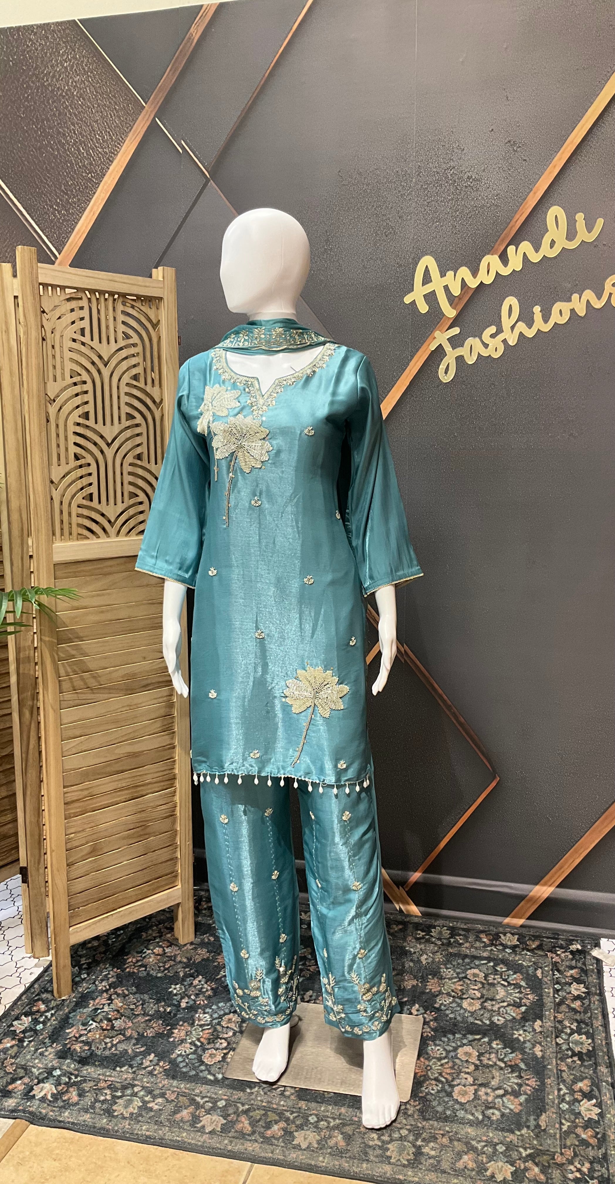 Blue Party Wear Kurti set