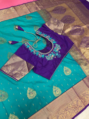 Vintage Semi Silk Kanjeevaram Saree with stitched Blouse