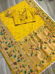Yellow Paithani Saree - Traditional Silk
