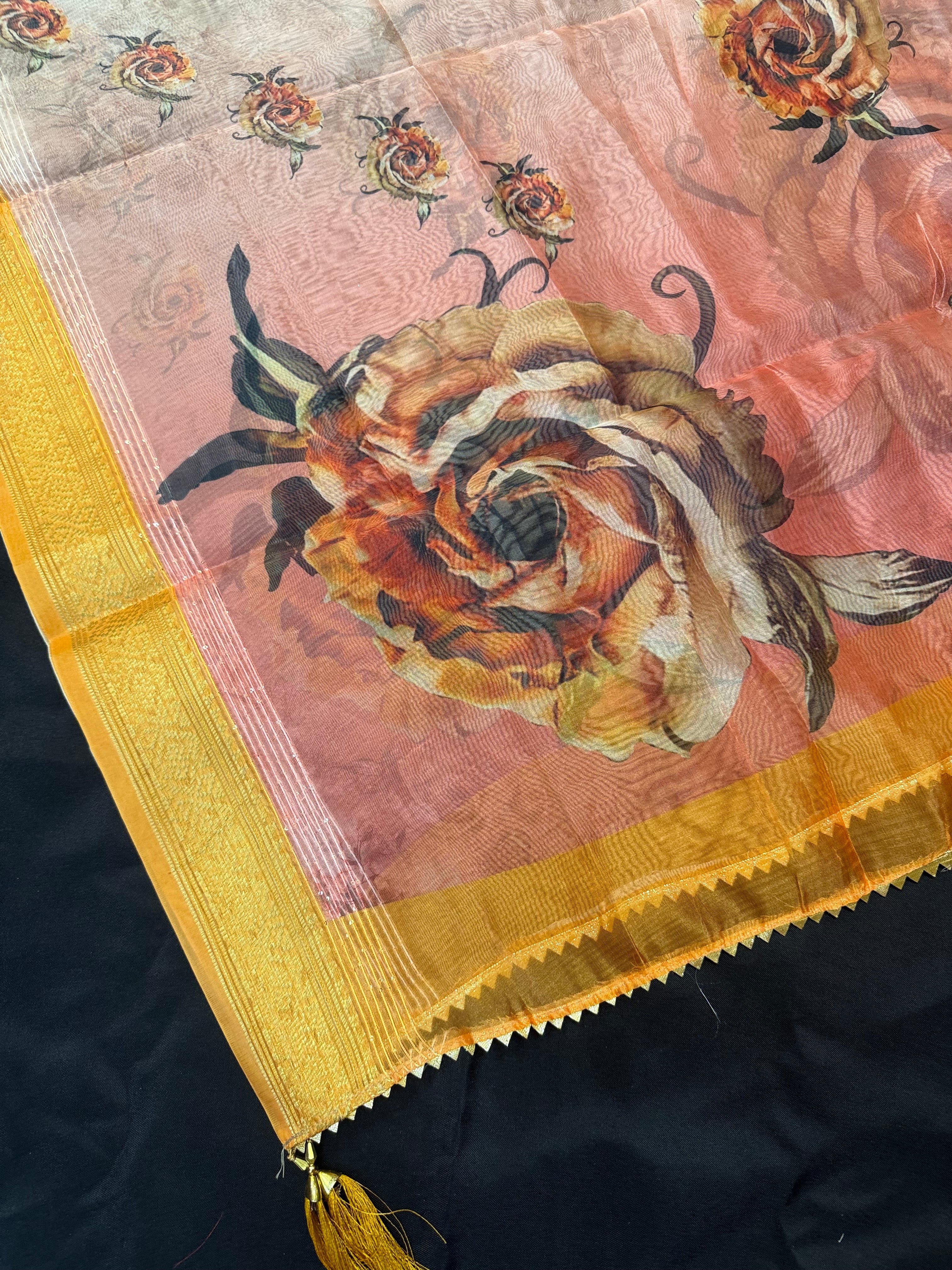 Multicolor Digital Print Organza Dupatta