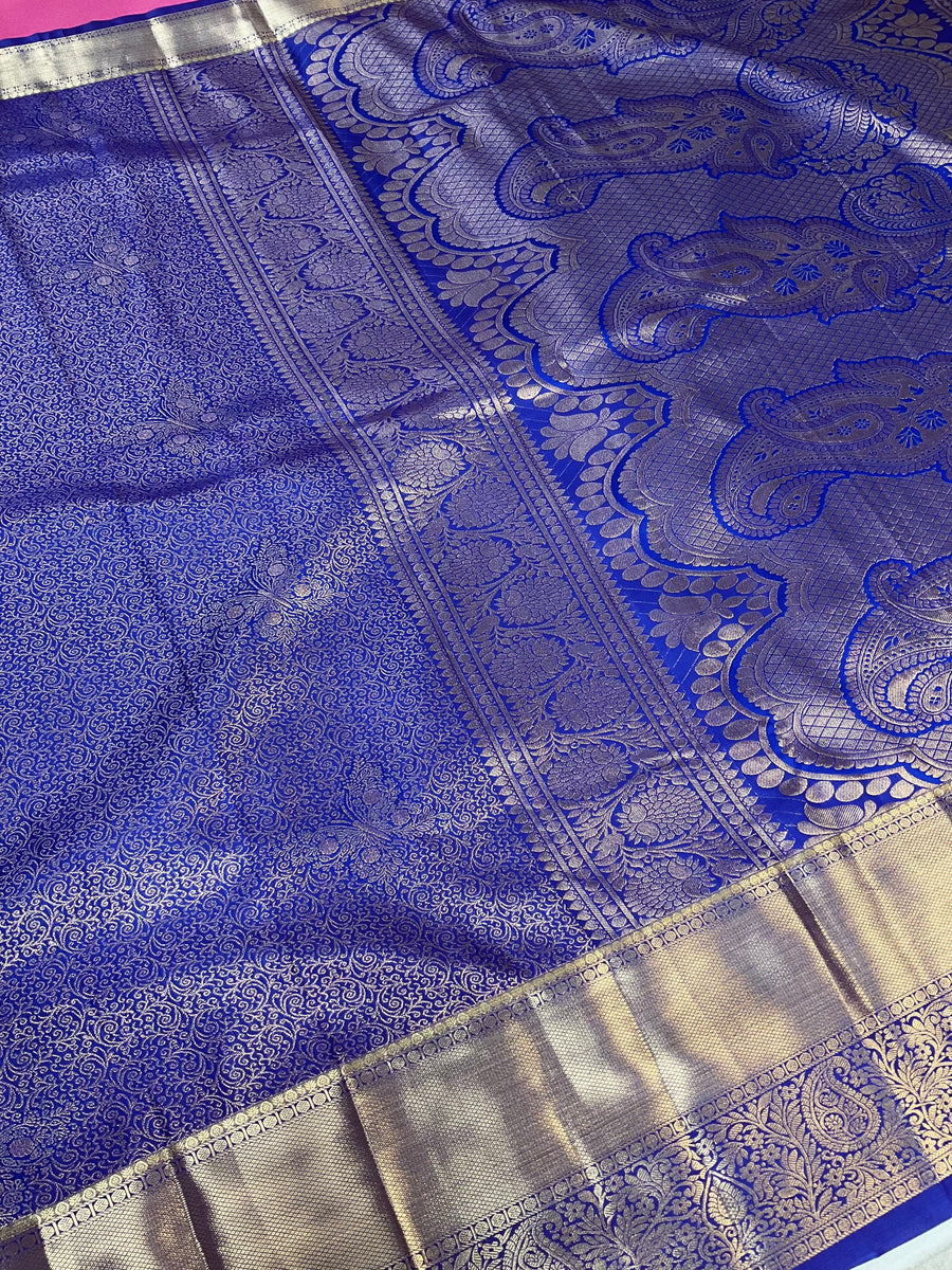 Purple Semi Silk Kanjeevaram Saree