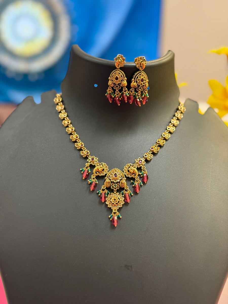 Antique Finish AD Necklace set