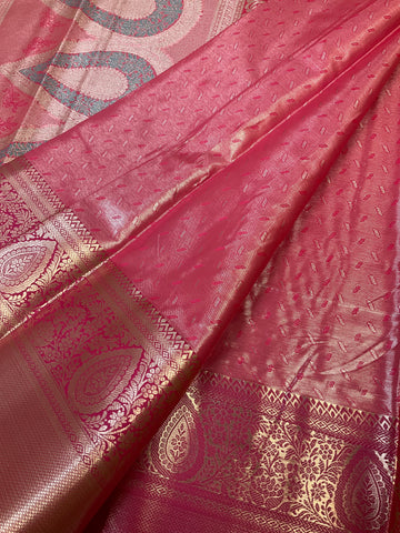 Semi Silk Kanjeevaram - allover Design Blue Saree