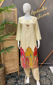 Women’s Half White Kurti Set