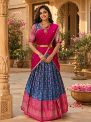 Teenage Girls Half Saree Set - Girls - Half Saree - Anandi Fashions