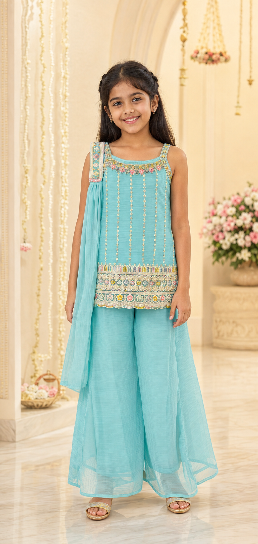 Blue Toddler sharara set