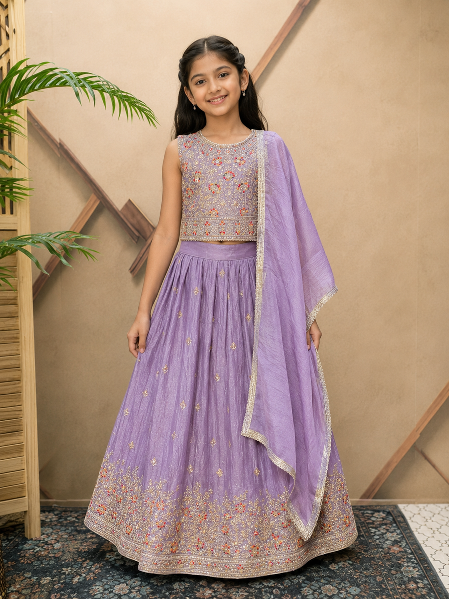 Girls Lavender Lehenga set