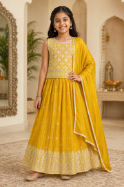 Girls Yellow Lehanga set