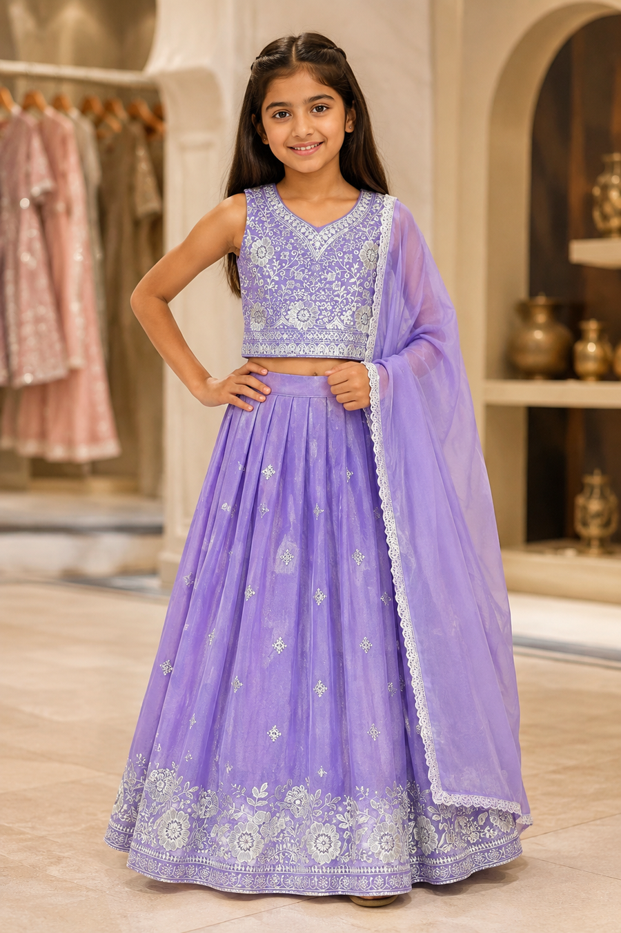 Toddler Girls Purple lehanga set
