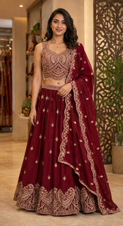 Party wear Maroon Lehenga set