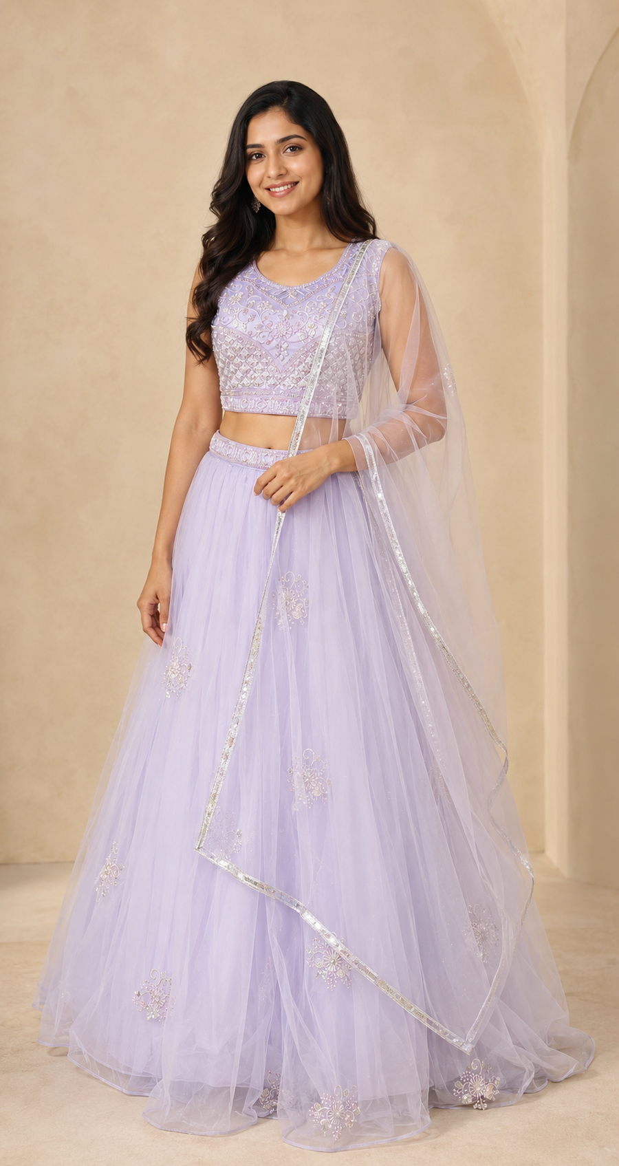 Pastel Lavender Party Wear Lehenga set