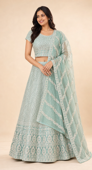 Plus Size pastel blue Lehenga set
