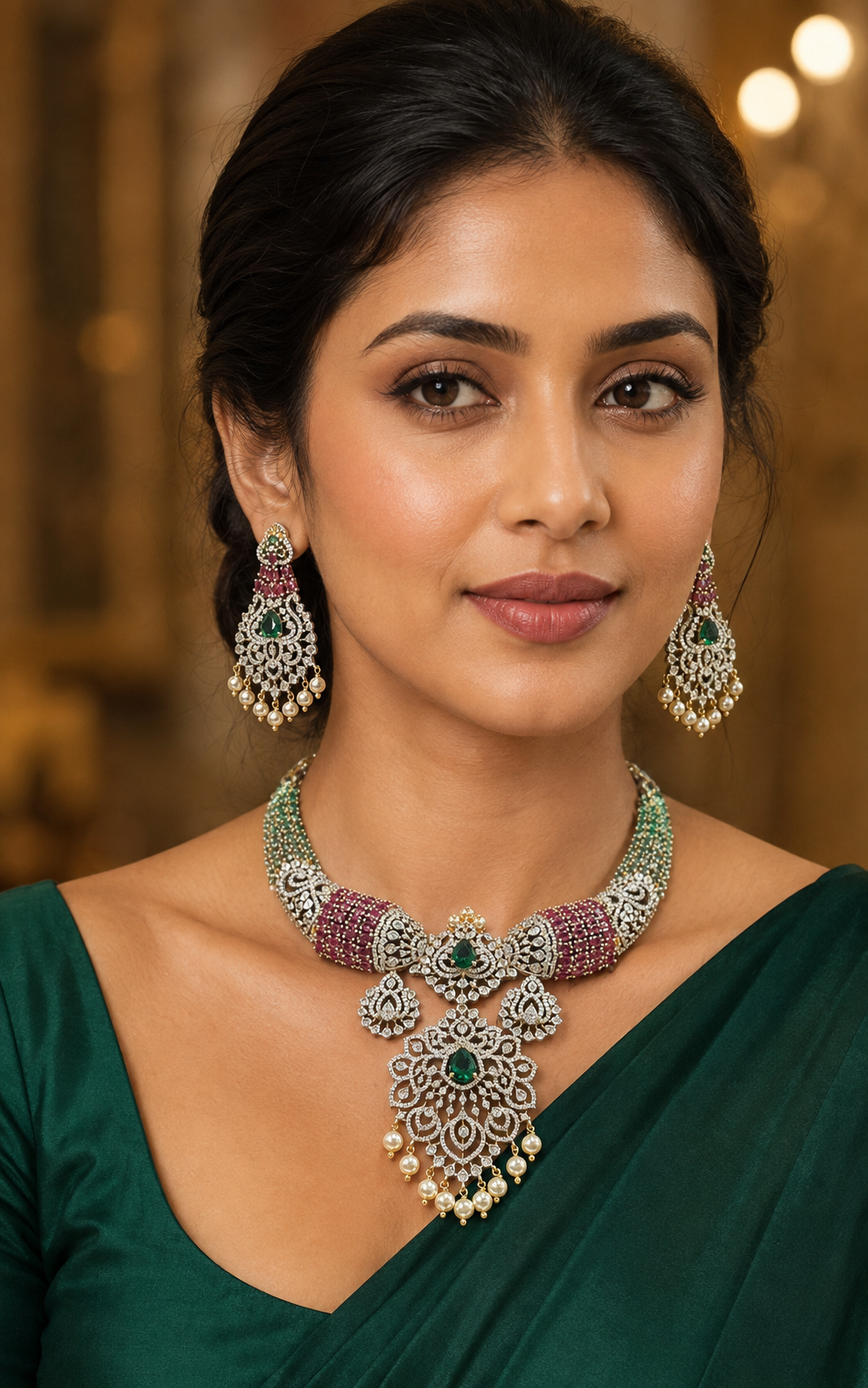Beautiful CZ Party Wear Necklace set