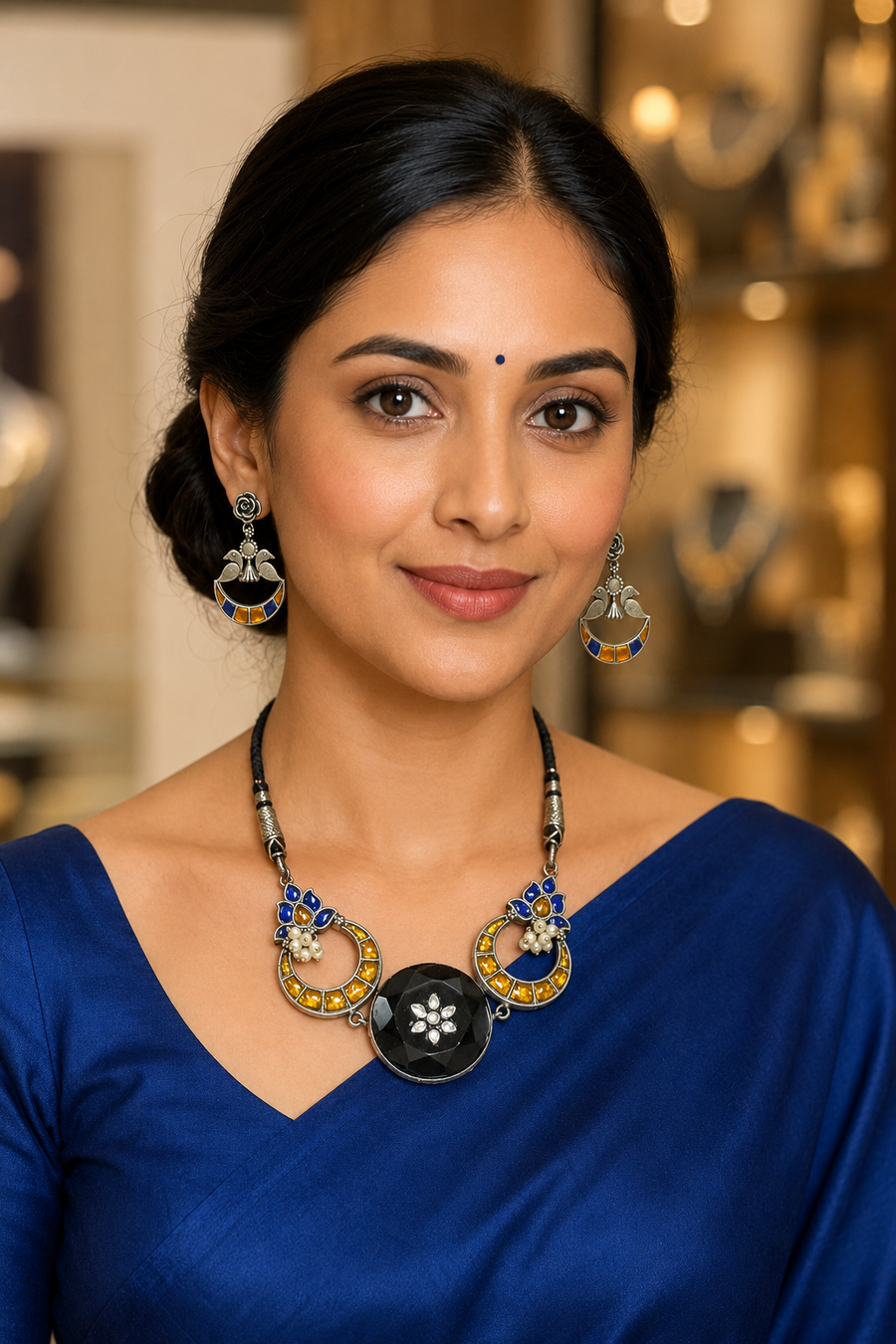German Silver Choker Set - Jewelry - Necklace Set - Anandi Fashions