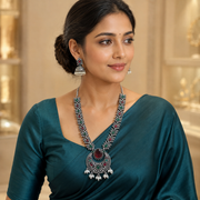 German Silver Multicolor Necklace set - Jewelry - Necklace Set - Anandi Fashions