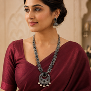 German Silver Black Necklace set - Jewelry - Necklace Set - Anandi Fashions