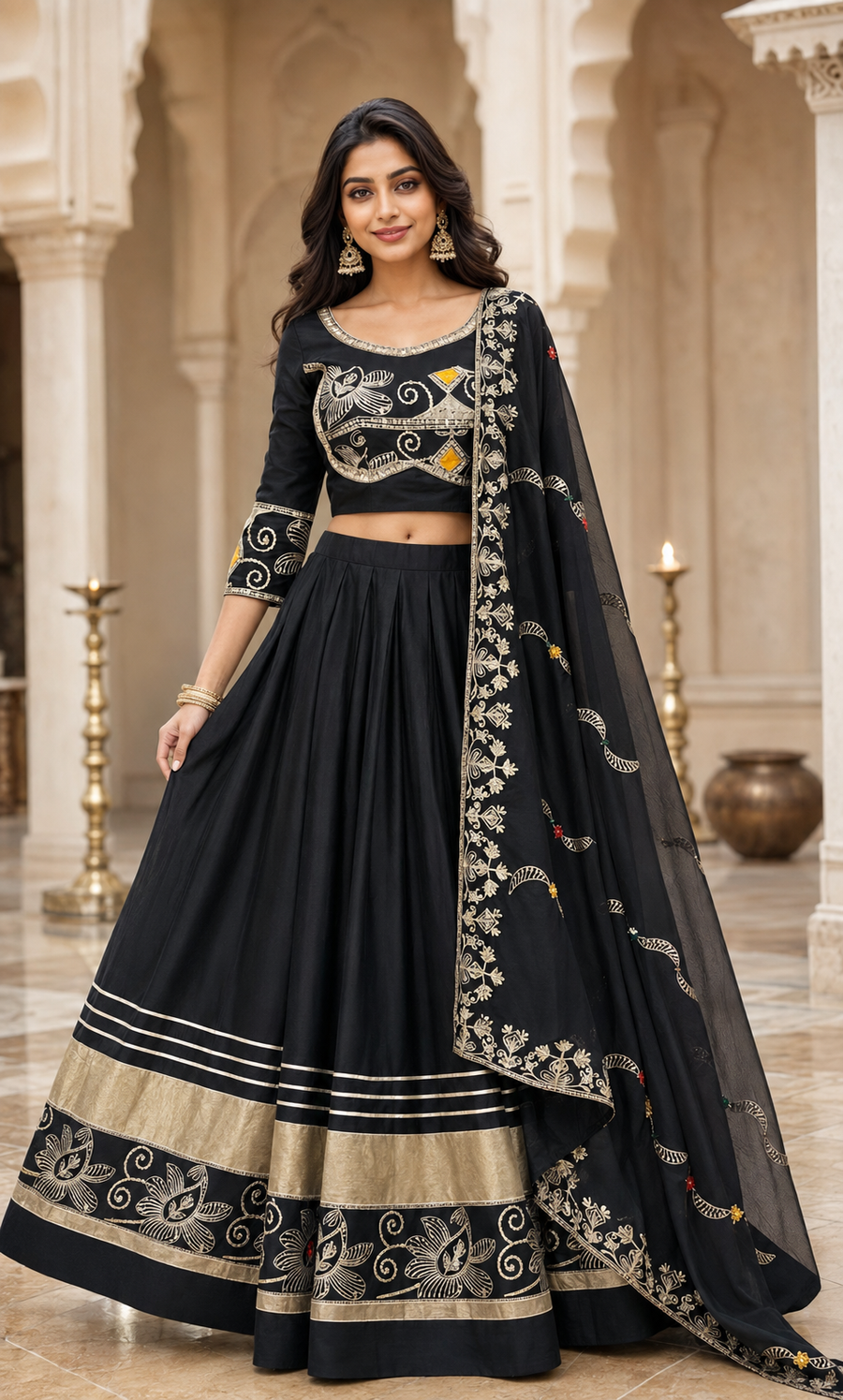 Black Pure Cotton Chaniya Choli set