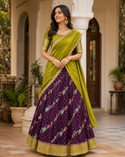 Purple Half Saree/ Lehenga set