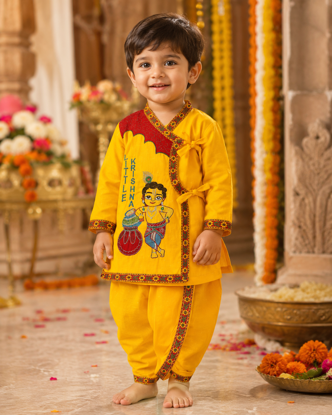 Krishna outfit with Embroidery work -  - Anandi Fashions
