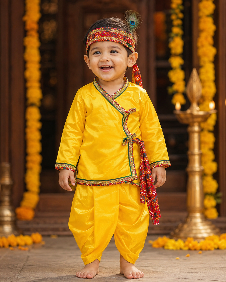 Boys’ Yellow Krishna Costume Set