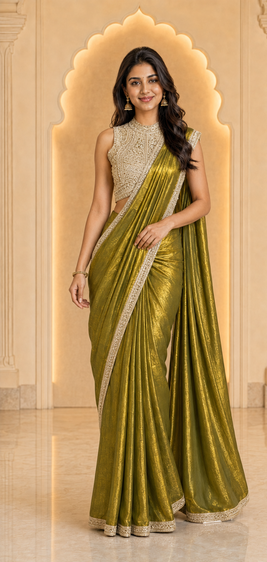 Green Ready to Wear Party wear saree